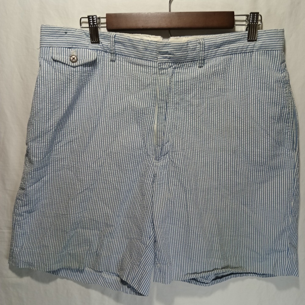 Polo Ralph Lauren Golf Seersucker Shorts. Blue And White Striped. Size 36